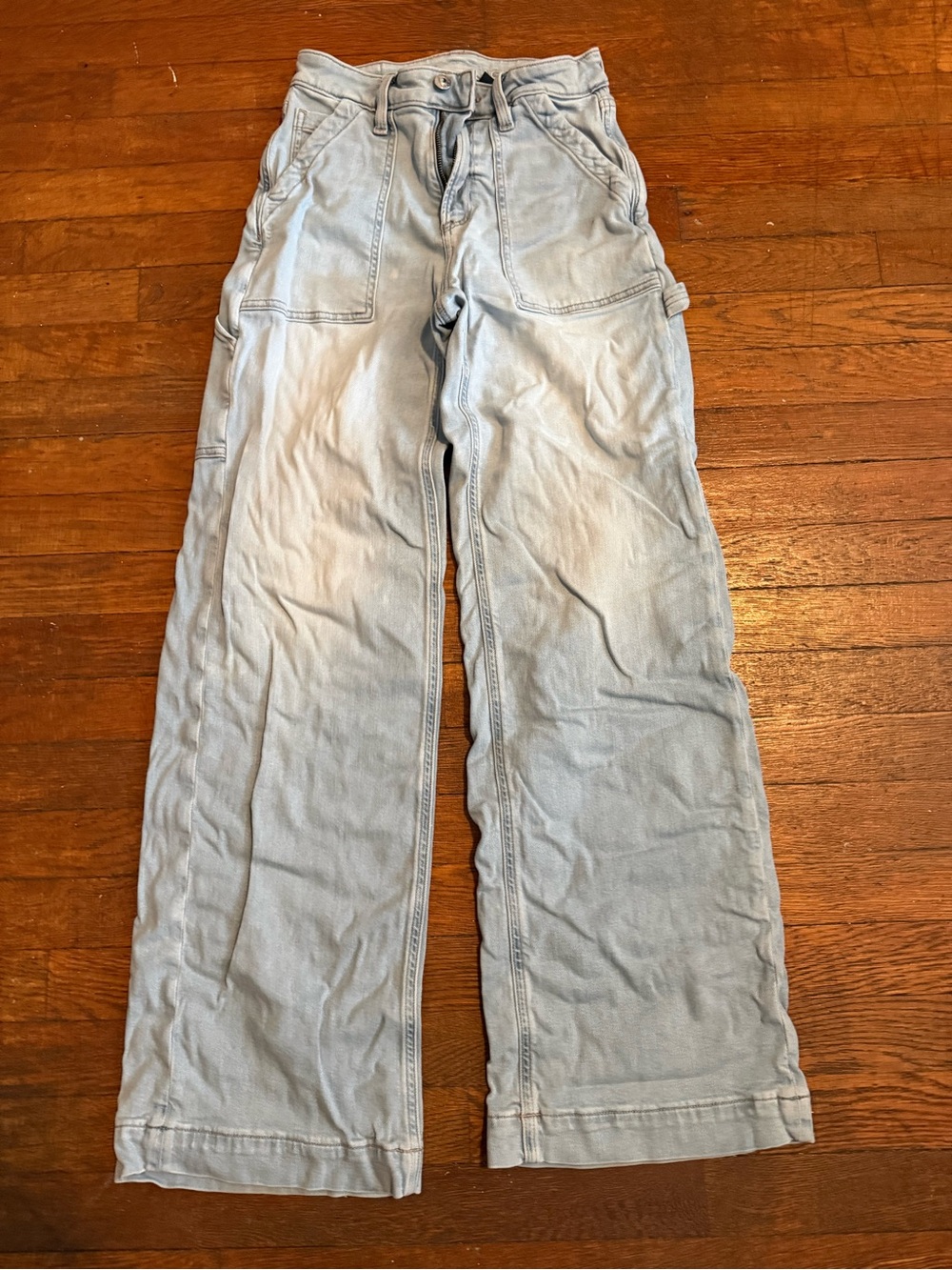 American Eagle Light Blue High Waisted Carpenter Jeans